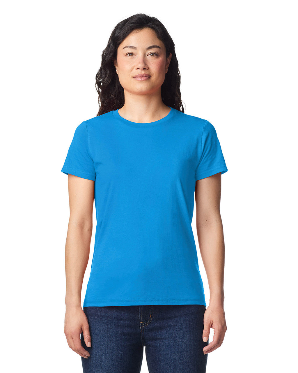 Gildan 65000L Women's Softstyle Midweight T-Shirt - Sapphire - model front