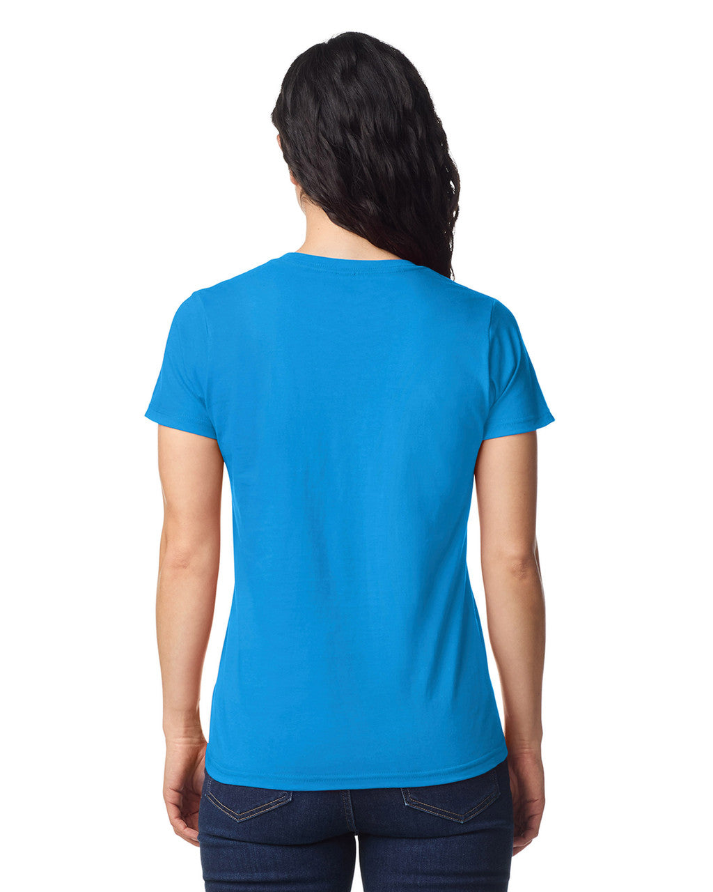 Gildan 65000L Women's Softstyle Midweight T-Shirt - Sapphire - model back
