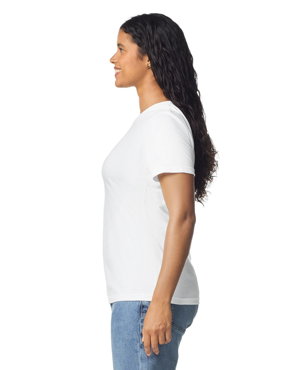 Gildan 65000L Women's Softstyle Midweight T-Shirt - White - model side