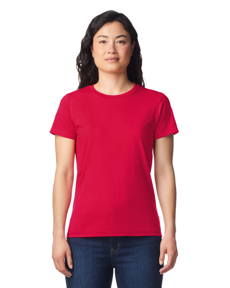 Gildan 65000L Women's Softstyle Midweight T-Shirt - Red - model front