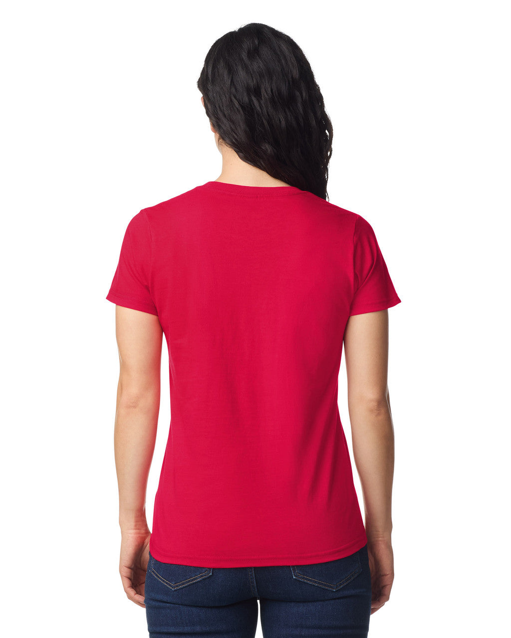 Gildan 65000L Women's Softstyle Midweight T-Shirt - Red - model back