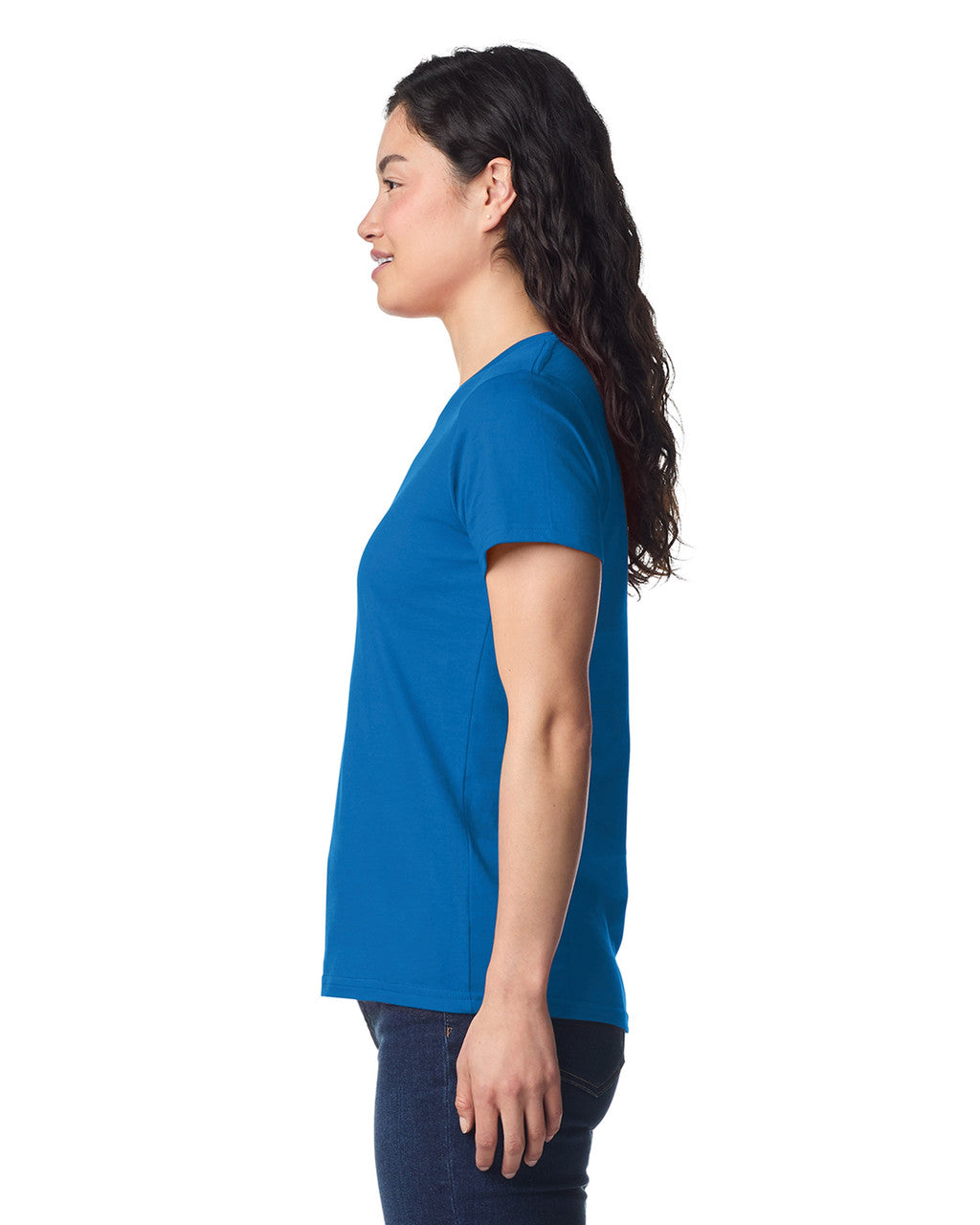 Gildan 65000L Women's Softstyle Midweight T-Shirt - Royal - model side