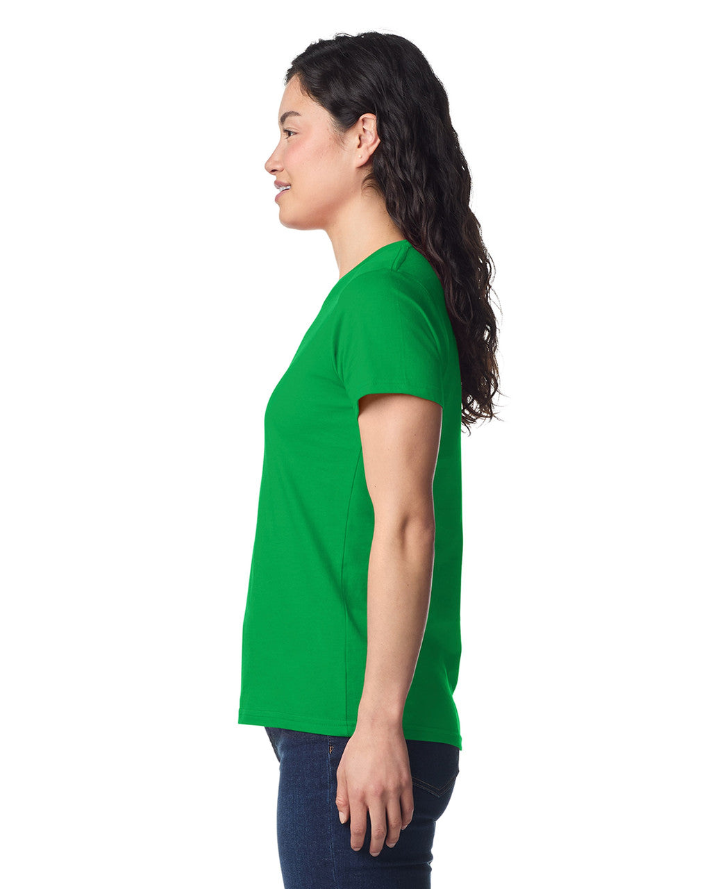 Gildan 65000L Women's Softstyle Midweight T-Shirt - Irish Green - model side
