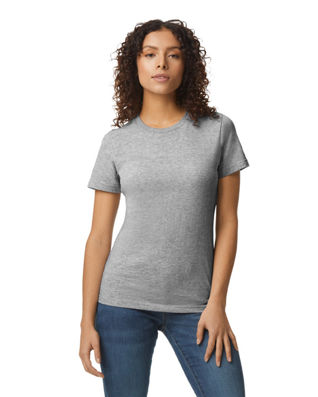 Gildan 65000L Women's Softstyle Midweight T-Shirt - Sport Grey - model front