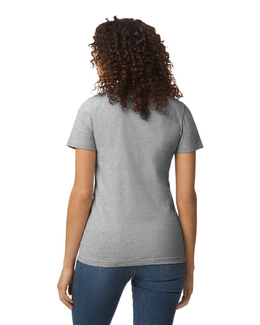 Gildan 65000L Women's Softstyle Midweight T-Shirt - Sport Grey - model back