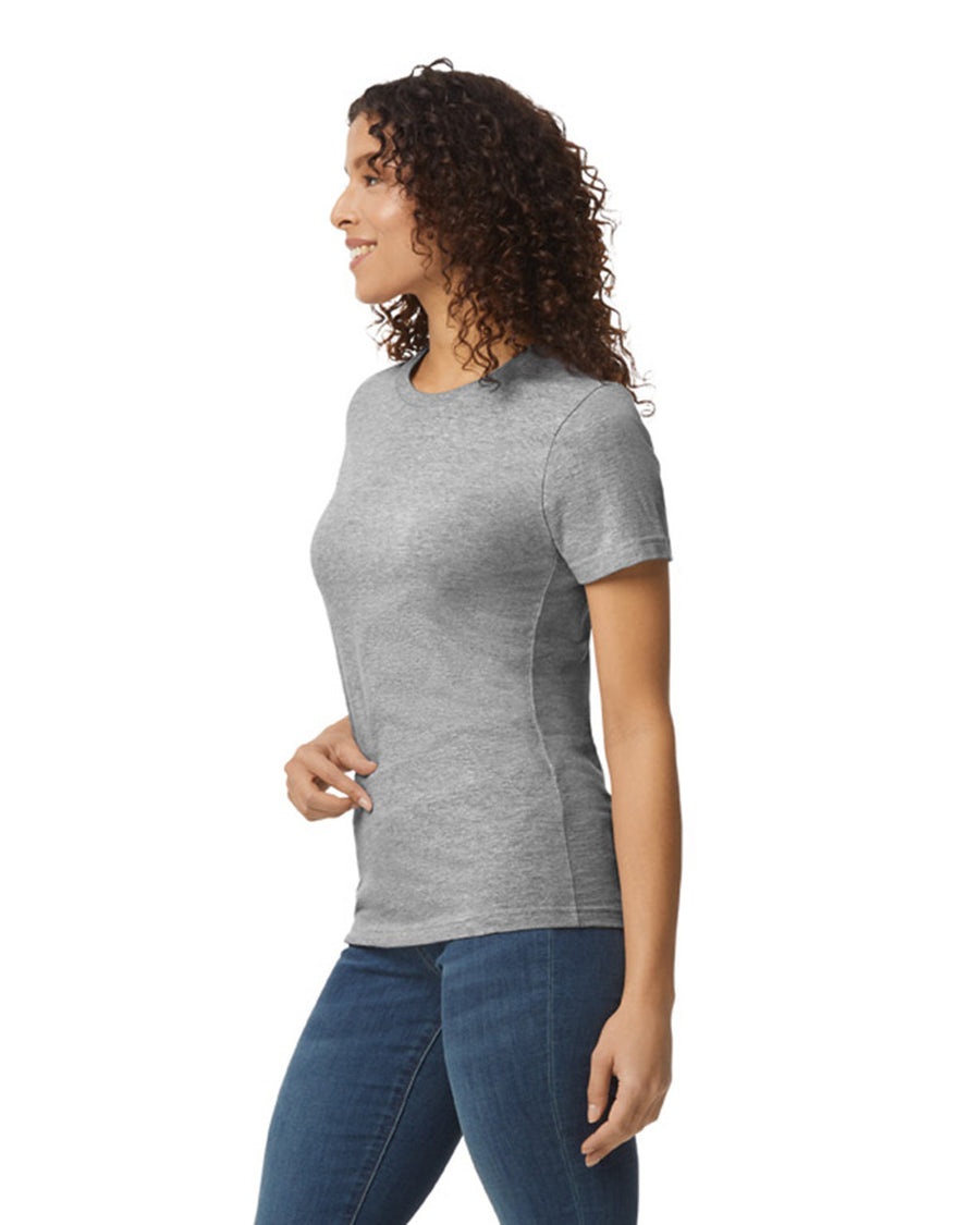 Gildan 65000L Women's Softstyle Midweight T-Shirt - Sport Grey - model side