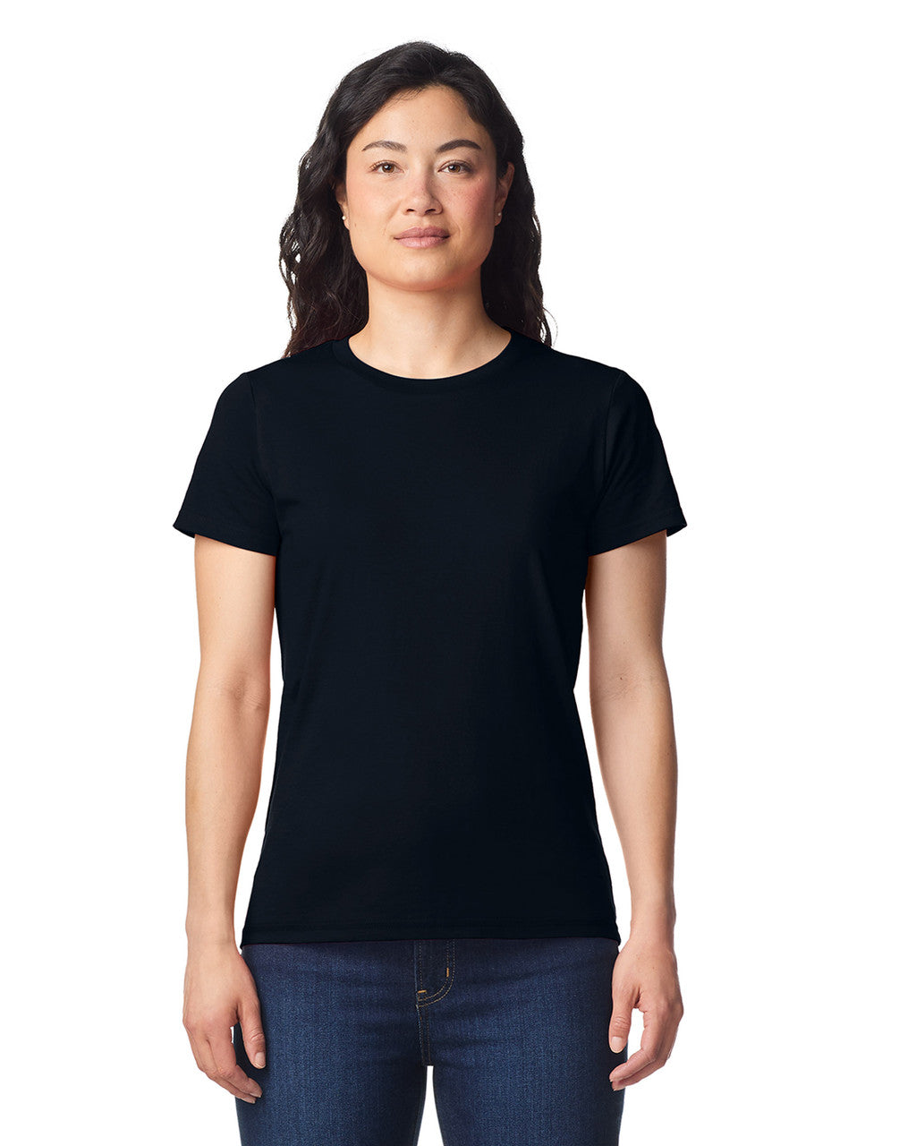 Gildan 65000L Women's Softstyle Midweight T-Shirt - Pitch Black - model front