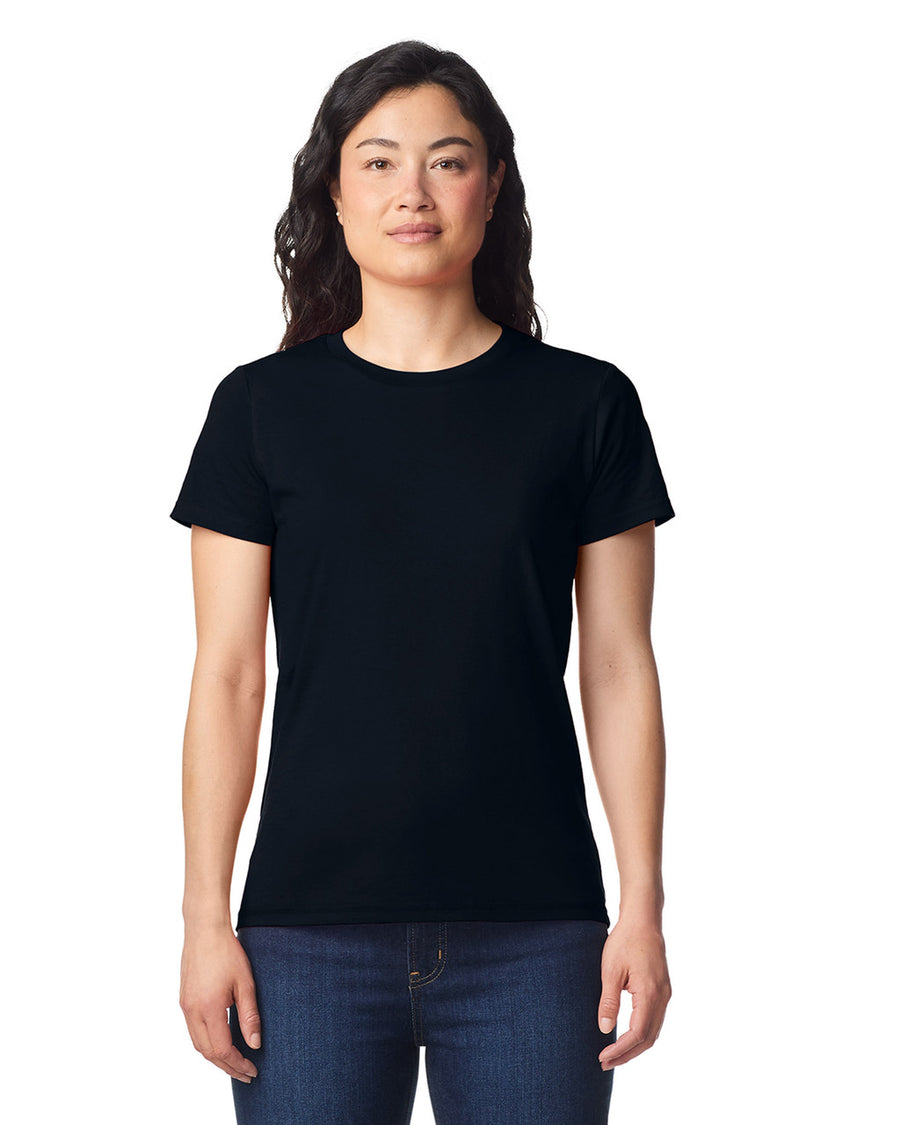 Gildan 65000L Women's Softstyle Midweight T-Shirt - Pitch Black - model front