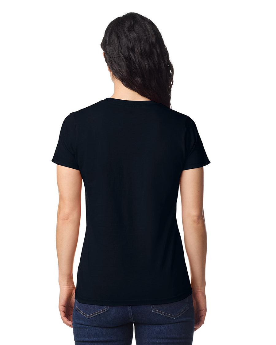 Gildan 65000L Women's Softstyle Midweight T-Shirt - Pitch Black - model back
