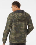 Independent Trading Co. EXP54LWZ Men's Lightweight Windbreaker Full-Zip Jacket - Forest Camo - model back
