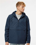 Independent Trading Co. EXP94NAW Men's Nylon Anorak - Classic Navy - model front