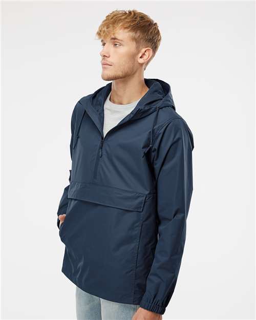 Independent Trading Co. EXP94NAW Men's Nylon Anorak - Classic Navy - model side