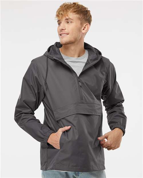 Independent Trading Co. EXP94NAW Men's Nylon Anorak - Graphite - model front