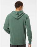 Independent Trading Co. PRM4500 Unisex Midweight Pigment-Dyed Hooded Sweatshirt - Pigment Alpine Green - model back