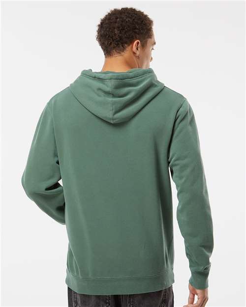 Independent Trading Co. PRM4500 Unisex Midweight Pigment-Dyed Hooded Sweatshirt - Pigment Alpine Green - model back