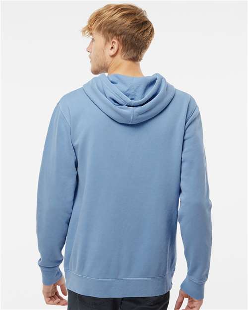 Independent Trading Co. PRM4500 Unisex Midweight Pigment-Dyed Hooded Sweatshirt - Pigment Light Blue - model back