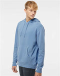 Independent Trading Co. PRM4500 Unisex Midweight Pigment-Dyed Hooded Sweatshirt - Pigment Light Blue - model side