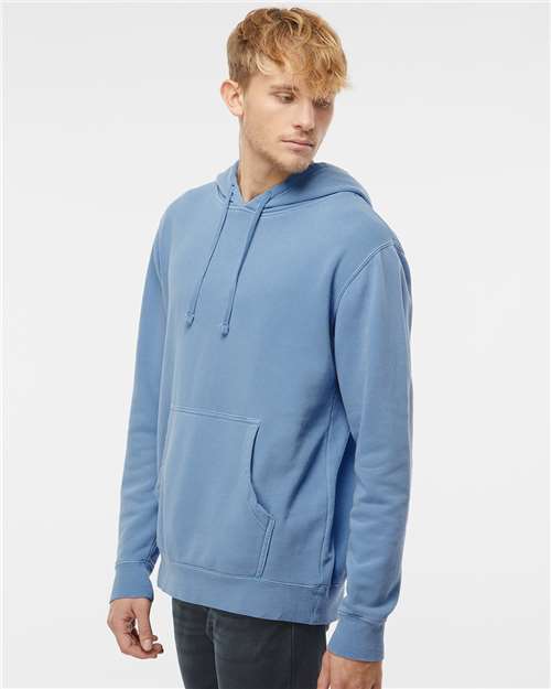 Independent Trading Co. PRM4500 Unisex Midweight Pigment-Dyed Hooded Sweatshirt - Pigment Light Blue - model side