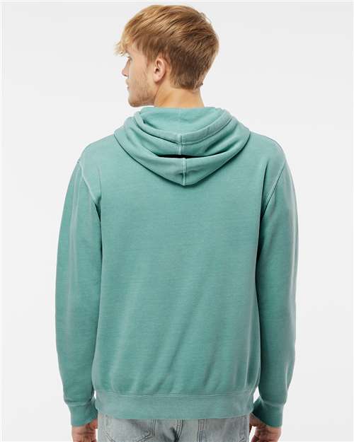 Independent Trading Co. PRM4500 Unisex Midweight Pigment-Dyed Hooded Sweatshirt - Pigment Mint - model back