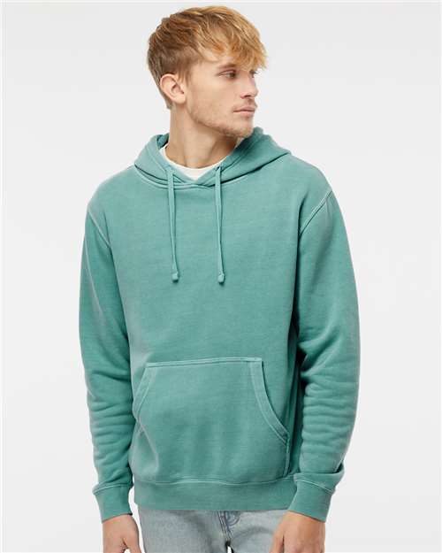 Independent Trading Co. PRM4500 Unisex Midweight Pigment-Dyed Hooded Sweatshirt - Pigment Mint - model front