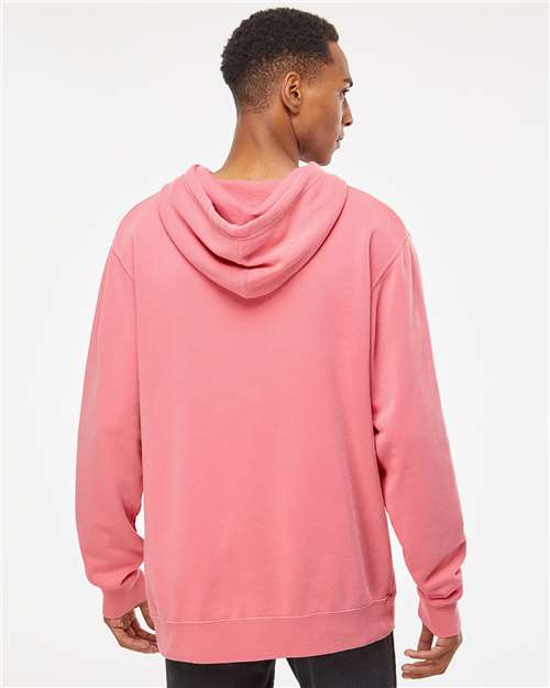 Independent Trading Co. PRM4500 Unisex Midweight Pigment-Dyed Hooded Sweatshirt - Pigment Pink - model back