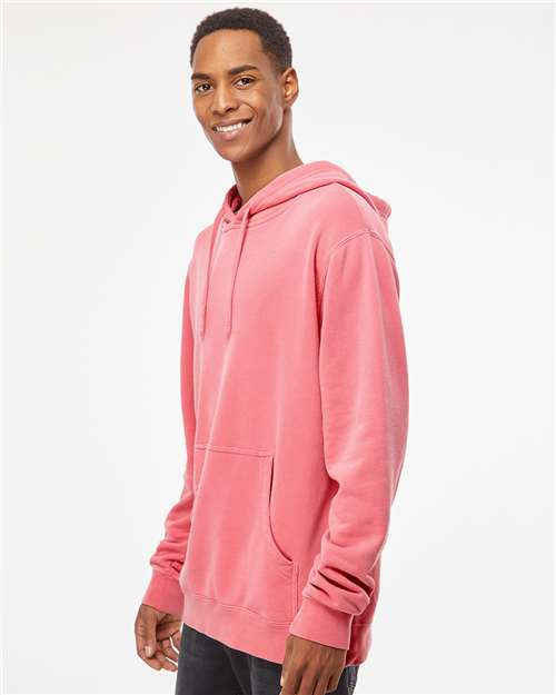 Independent Trading Co. PRM4500 Unisex Midweight Pigment-Dyed Hooded Sweatshirt - Pigment Pink - model side