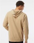 Independent Trading Co. PRM4500 Unisex Midweight Pigment-Dyed Hooded Sweatshirt - Pigment Sandstone - model back