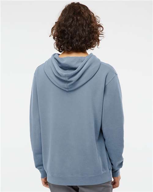 Independent Trading Co. PRM4500 Unisex Midweight Pigment-Dyed Hooded Sweatshirt - Pigment Slate Blue - model back