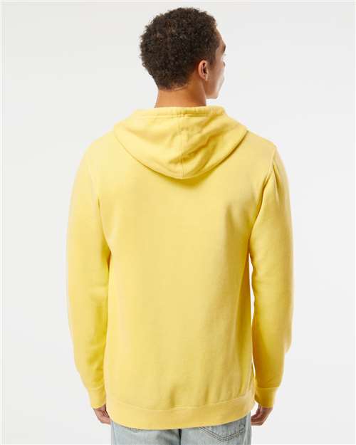 Independent Trading Co. PRM4500 Unisex Midweight Pigment-Dyed Hooded Sweatshirt - Pigment Yellow - model back