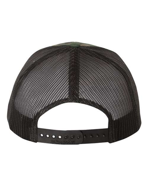 Richardson 112P Printed Trucker Cap - Army Camo/ Black - back