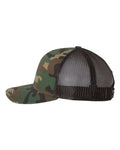 Richardson 112P Printed Trucker Cap - Army Camo/ Black - side