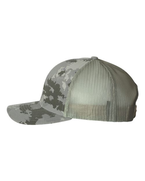 Richardson 112P Printed Trucker Cap - Military Digital Camo/ Light Green - side