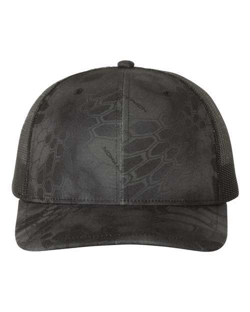 Richardson 112P Printed Trucker Cap - Kryptek Typhon/ Black - front