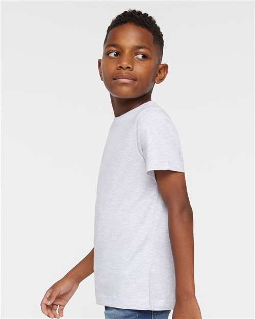 LAT 6101 Youth Fine Jersey Tee - Ash - model side