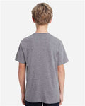 LAT 6101 Youth Fine Jersey Tee - Granite Heather - model back