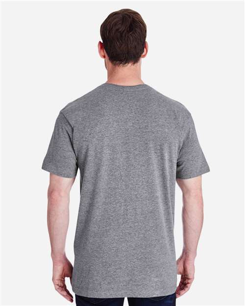 LAT 6901 Unisex Fine Jersey Tee - Granite Heather - model back