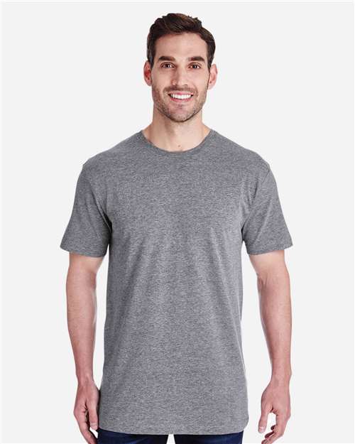 LAT 6901 Unisex Fine Jersey Tee - Granite Heather - model front
