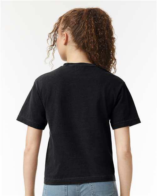 Comfort Colors 3023CL Women's Garment-Dyed Heavyweight Boxy T-Shirt - Black - model back