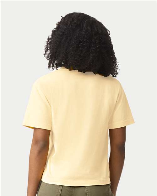 Comfort Colors 3023CL Women's Garment-Dyed Heavyweight Boxy T-Shirt - Butter - model back