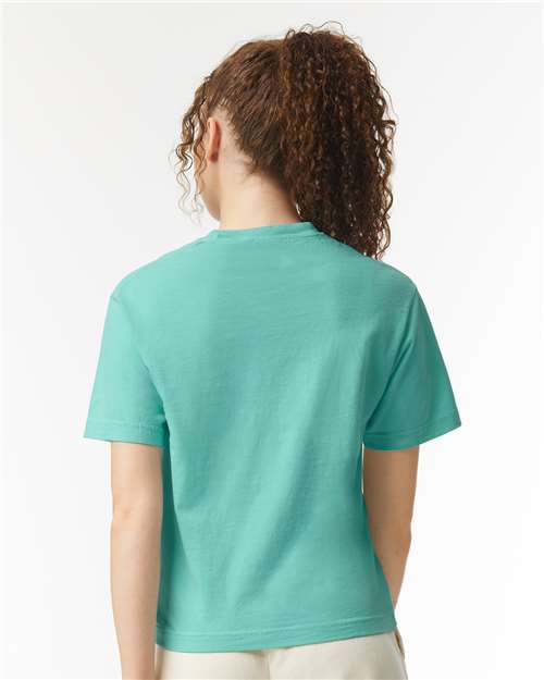 Comfort Colors 3023CL Women's Garment-Dyed Heavyweight Boxy T-Shirt - Chalky Mint - model back