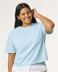 Comfort Colors 3023CL Women's Garment-Dyed Heavyweight Boxy T-Shirt - Chambray - model front