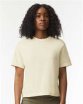Comfort Colors 3023CL Women's Garment-Dyed Heavyweight Boxy T-Shirt - Ivory - model front