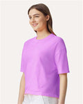 Comfort Colors 3023CL Women's Garment-Dyed Heavyweight Boxy T-Shirt - Neon Violet - model side