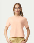 Comfort Colors 3023CL Women's Garment-Dyed Heavyweight Boxy T-Shirt - Peachy - model front