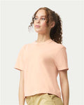 Comfort Colors 3023CL Women's Garment-Dyed Heavyweight Boxy T-Shirt - Peachy - model side