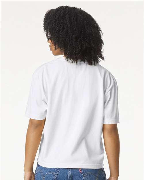 Comfort Colors 3023CL Women's Garment-Dyed Heavyweight Boxy T-Shirt - White - model back