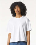 Comfort Colors 3023CL Women's Garment-Dyed Heavyweight Boxy T-Shirt - White - model front