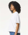 Comfort Colors 3023CL Women's Garment-Dyed Heavyweight Boxy T-Shirt - White - model side