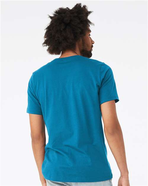 Bella+Canvas 3001 Unisex Jersey Short Sleeve Tee - Electric Blue - model back