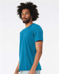 Bella+Canvas 3001 Unisex Jersey Short Sleeve Tee - Electric Blue - model side